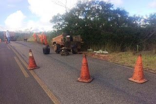 Recuperação da BA-142 em Mucugê