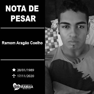 Prefeitura de Iramaia emite nota de pesar pelo falecimento do jovem Ramom Aragão