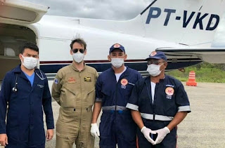 Paciente de Tanhaçu é transferido de Brumado para Salvador em avião