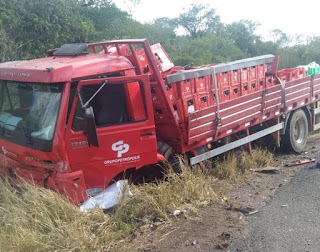 Motorista de carro morre após bater de frente com caminhão na BR-242