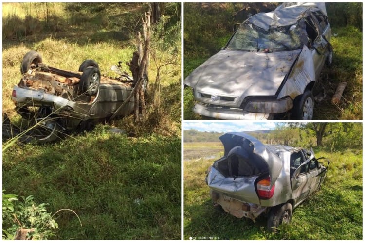 Carro capota e deixa três feridos na Chapada Diamantina