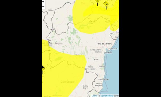 Defesa Civil do Estado da Bahia alerta para riscos de chuvas intensas