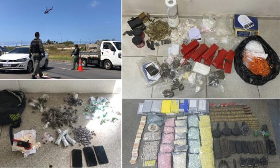 A 13ª Operação Força Total apreende armas, drogas, recupera veículos e captura foragidos da Justiça