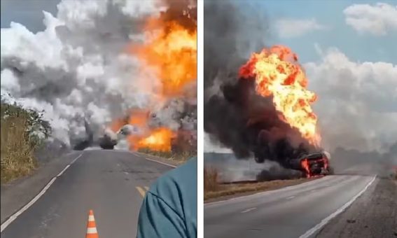 Caminhão-tanque explode no interior do Pará; três pessoas ficaram feridas