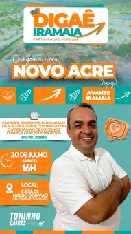 Toninho Caires realiza primeiro encontro "Digaê Iramaia" em Cruzlândia e anuncia próximas datas