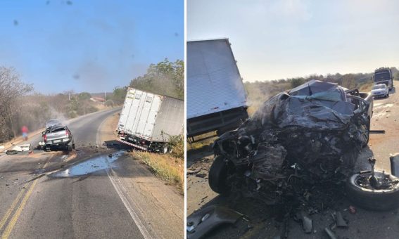 Colisão entre caminhão e caminhonete no Sudoeste da Bahia resulta em uma vítima fatal