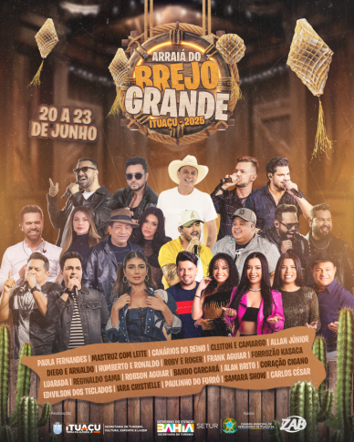 Ituaçu divulga programação completa do São João no Arraiá do Brejo Grande