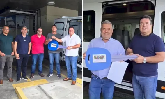 Marquinho Viana entrega ambulância para Jussiape e van de TFD para Contendas do Sincorá