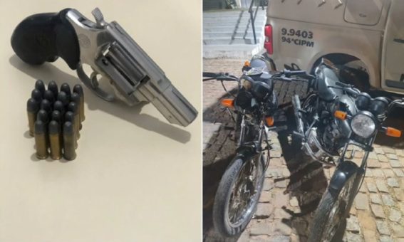 Polícia Militar recupera motos furtadas e apreende arma de fogo em Caetité