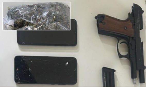 Arma, drogas e celulares