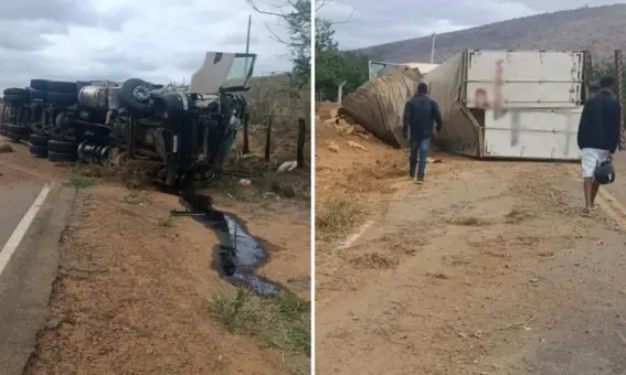 Caminhão tombar na BR-330