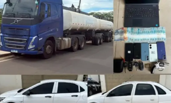 Caminhão e veículos.