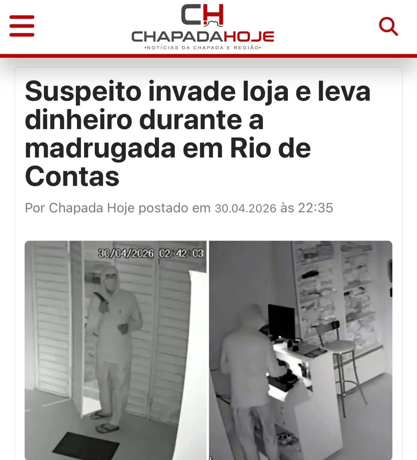 Suspeito invade loja e leva dinheiro durante a madrugada em Rio de Contas

Veja a matéria completa no site chapadahoje.com.br 📲

🌐 Link na Bio

#chapadahoje #noticias #loja #riodecontas