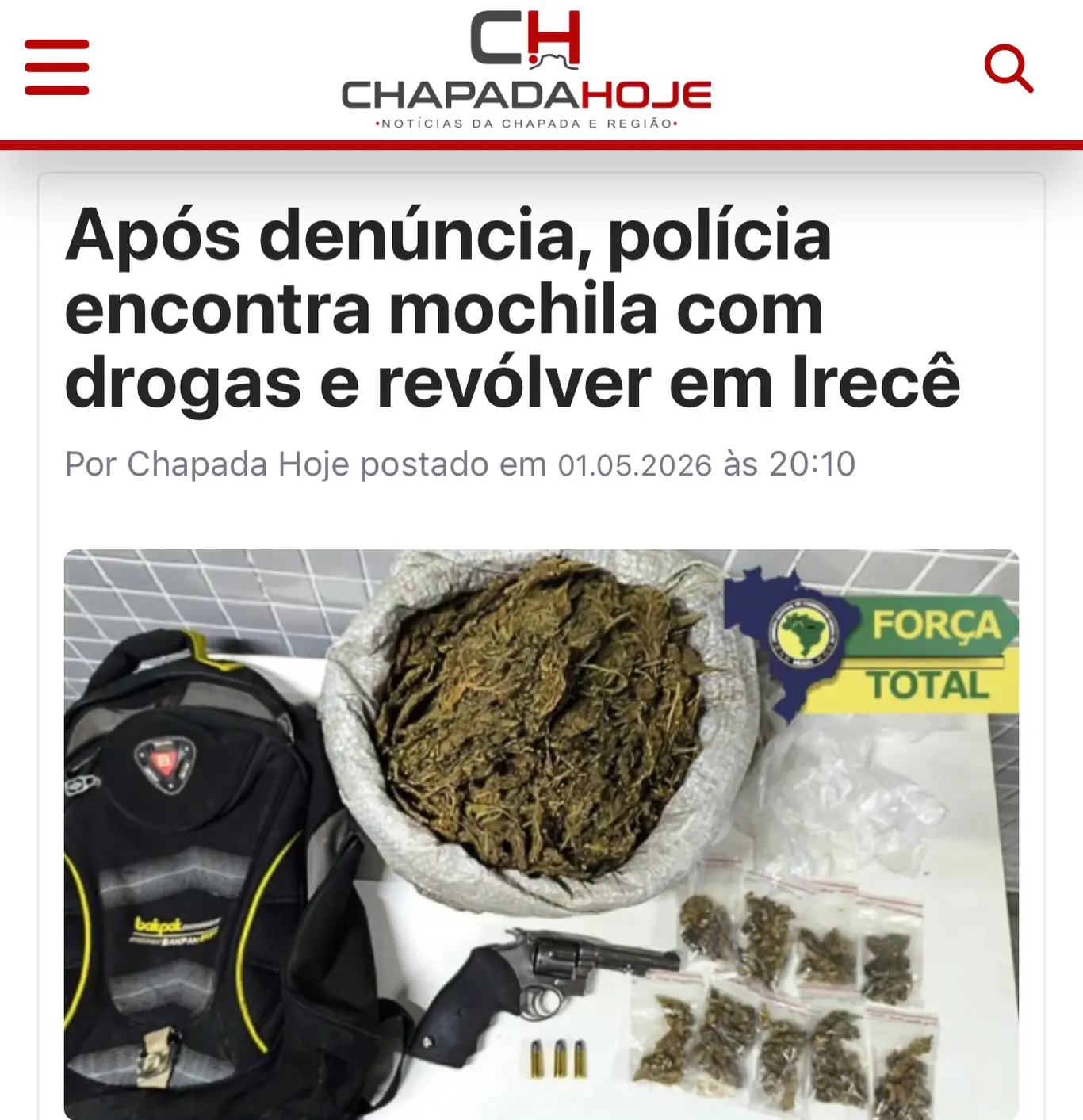 Após denúncia, polícia encontra mochila com drogas e revólver em Irecê

Veja a matéria completa no site chapadahoje.com.br 📲

🌐 Link na Bio

#chapadahoje #noticias #irece