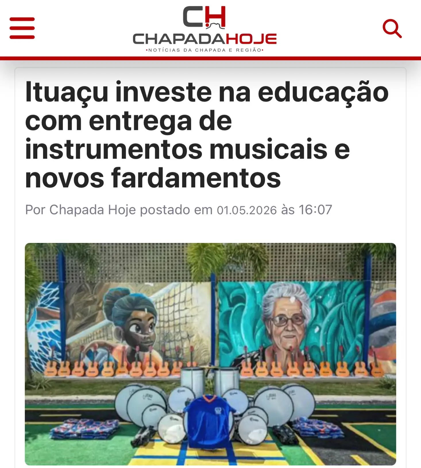 Ituaçu investe na educação com entrega de instrumentos musicais e novos fardamentos

Veja a matéria completa no site chapadahoje.com.br 📲

🌐 Link na Bio

#chapadahoje #noticias #instrumentos #fardamento #ituaçu