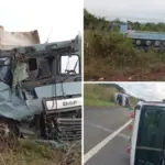 Colisão entre três veículos